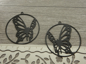 Perhonenriipus, 33x31mm, musta, 1kpl