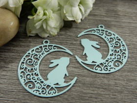 Kuupupuriipus, 22x24mm, turkoosi, 1kpl