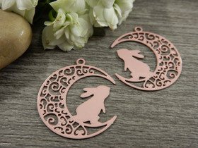 Kuupupuriipus, 22x24mm, vaaleanpunainen, 1kpl