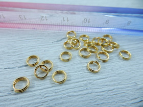 Välirengas, 5mm, tupla/kulta, 100kpl