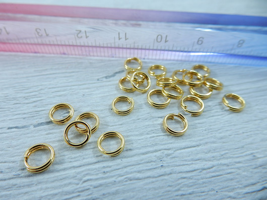 Välirengas, 5mm, tupla/kulta, 100kpl