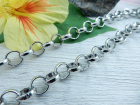 Roloketju, 7x2mm, kromi, 1m