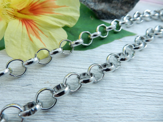 Roloketju, 7x2mm, kromi, 1m