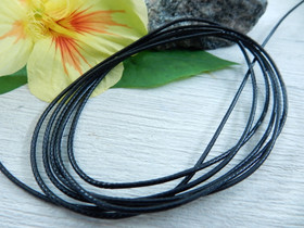 Vahattu nyöri, 1mm, musta, 1m
