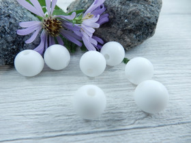 Silikonihelmi, 9mm, valkoinen, 1kpl