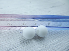 Silikonihelmi, 9mm, valkoinen, 1kpl