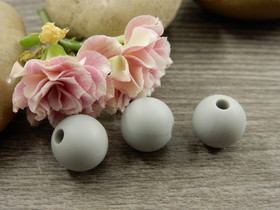 Silikonihelmi, 9mm, vaaleanharmaa, 1kpl