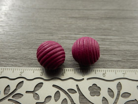 Puuhelmi, 14mm, pinkki, 10kpl