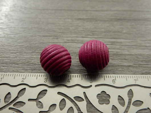 Puuhelmi, 14mm, pinkki, 10kpl