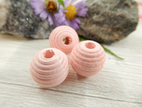 Puuhelmi, 14mm, vaaleanpunainen, 10kpl