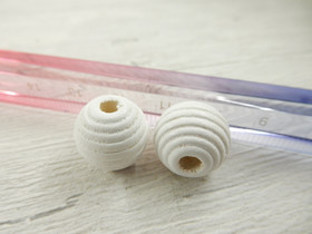 Puuhelmi, 14mm, valkoinen, 10kpl