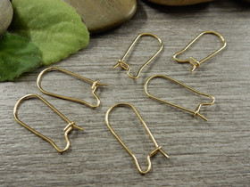 Korvakorukoukku, 20x9mm, 18K/vaaleakulta/rst, 10paria