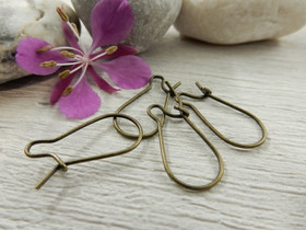 Korvakorukoukku, 18x9mm, pronssi, 10paria