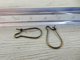 Korvakorukoukku, 18x9mm, pronssi, 10paria