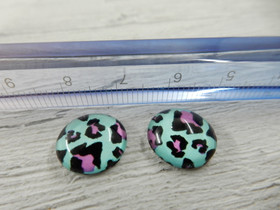 Kapussi kuvio, 12mm, minttu-pinkki, 1kpl