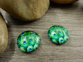 Kapussi sulka, 12mm, vihreä, 1kpl