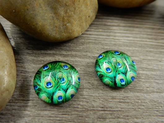 Kapussi sulka, 12mm, vihreä, 1kpl