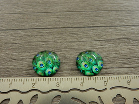 Kapussi sulka, 12mm, vihreä, 1kpl