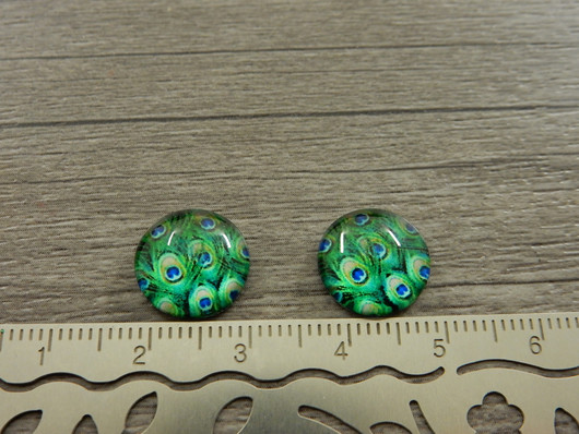 Kapussi sulka, 12mm, vihreä, 1kpl