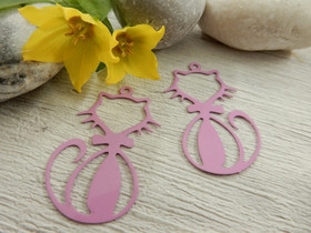 Kissariipus 33x19mm, pinkki, 1kpl