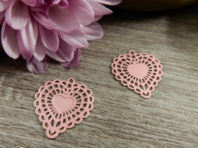 Sydänriipus, 15x14mm, vaaleanpunainen, 1kpl