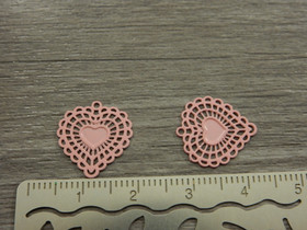 Sydänriipus, 15x14mm, vaaleanpunainen, 1kpl
