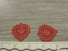 Sydänriipus, 15x14mm, punainen, 1kpl