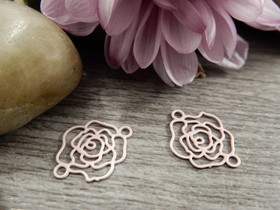 Kukkariipus/linkki, 13x10mm, vaaleanpunainen, 1kpl