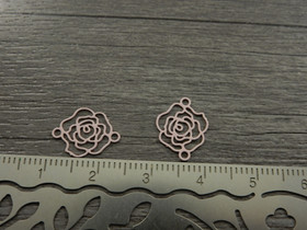 Kukkariipus/linkki, 13x10mm, vaaleanpunainen, 1kpl