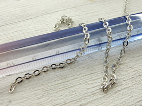 Ankkuriketju, 3x2x0.6mm, kromi, 1m