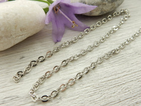 Ankkuriketju, 3x2x0.6mm, kromi, 1m