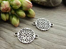 Ympyrälinkki/ riipus, 18x13mm, kromi, 1kpl