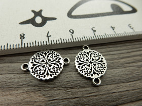 Ympyrälinkki/ riipus, 18x13mm, kromi, 1kpl