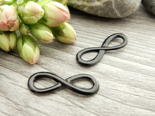 Ääretönriipus/linkki, 23x8mm, musta, 1kpl