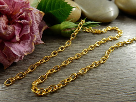 Ankkuriketju, 4x3x0.7mm, kulta, 1m