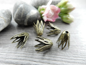 Helmihattu filigraani, 10x8mm, pronssi, 10kpl