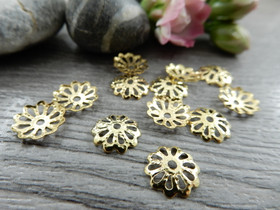 Helmihattu kukka, 8mm, kulta, 20kpl