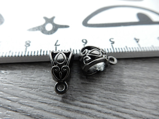 Riipuspidike, 13x8mm, gunmetal, 1kpl