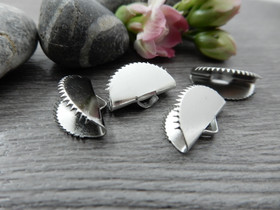 Nauhanpää puolipyöreä, 15x10mm, kromi, 10kpl