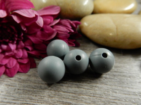 Silikonihelmi, 9mm, harmaa, 1kpl