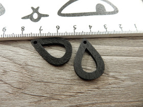 Puuriipus pisara, 25x17mm, musta, 1kpl