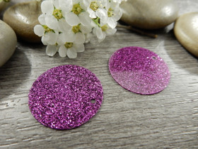 Paljetti/riipus, 20mm, pinkki, 1kpl