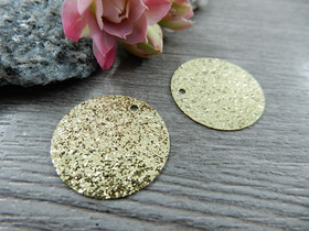 Paljetti/riipus, 20mm, kulta, 1kpl