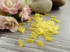 Lasihelmi putki, 2x5mm, keltainen, 10g