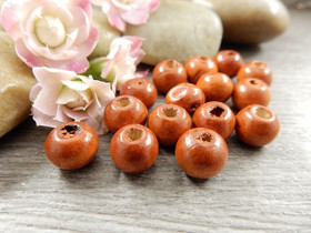 Puuhelmi, 7x8mm, ruskea, 20kpl