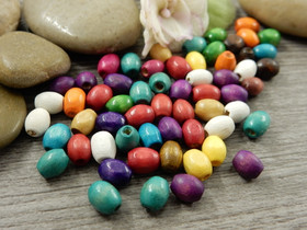 Puuhelmi, 4x6mm, mix setti, 50kpl