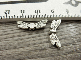 Metallihelmi/ riipus siivet, 20x7mm, kromi, 10kpl