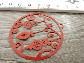 Joulupalloriipus, 47x50mm, punainen, 1kpl