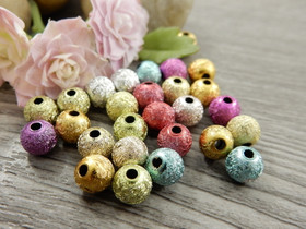 Akryylihelmi stardust, 6mm, mixsetti, 20kpl