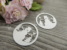 Lumiukkoriipus, 20x22mm, valkoinen, 1kpl